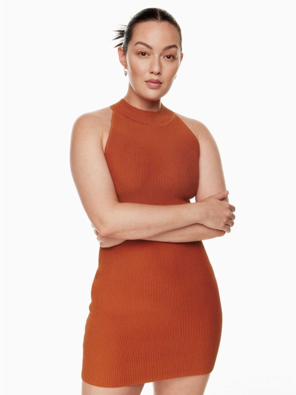 Babaton Rust Halter Mini Dress - Picture 4 of 6